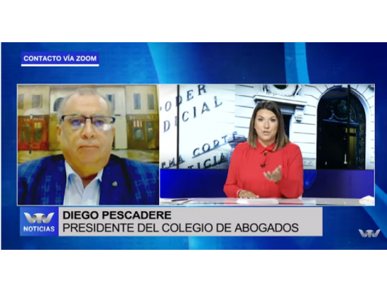 Entrevista realizada al Dr. Diego Pescadere en VTV Noticias