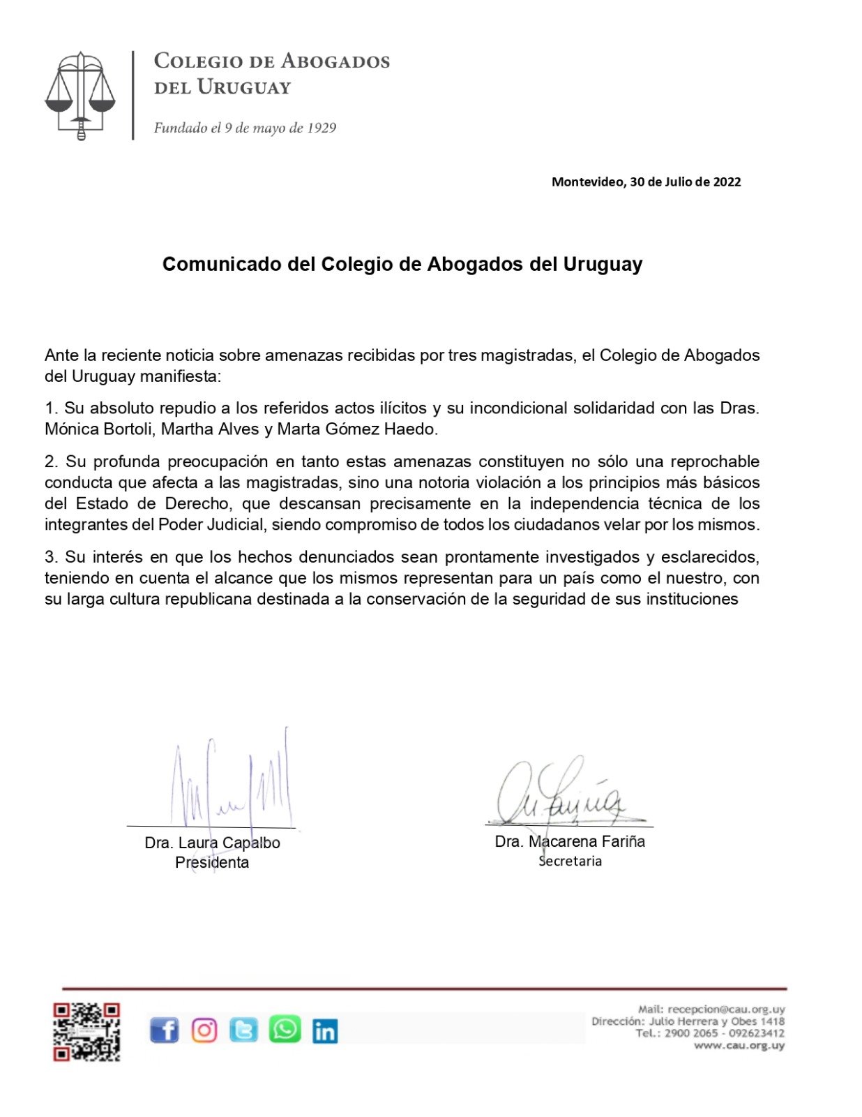 Comunicado importante CAU – 30/07/2022