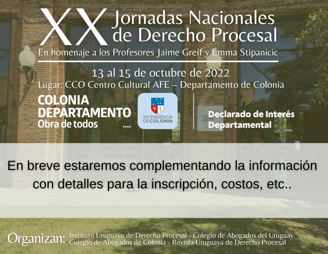 XX JORNADAS NACIONALES DE DERECHO PROCESAL