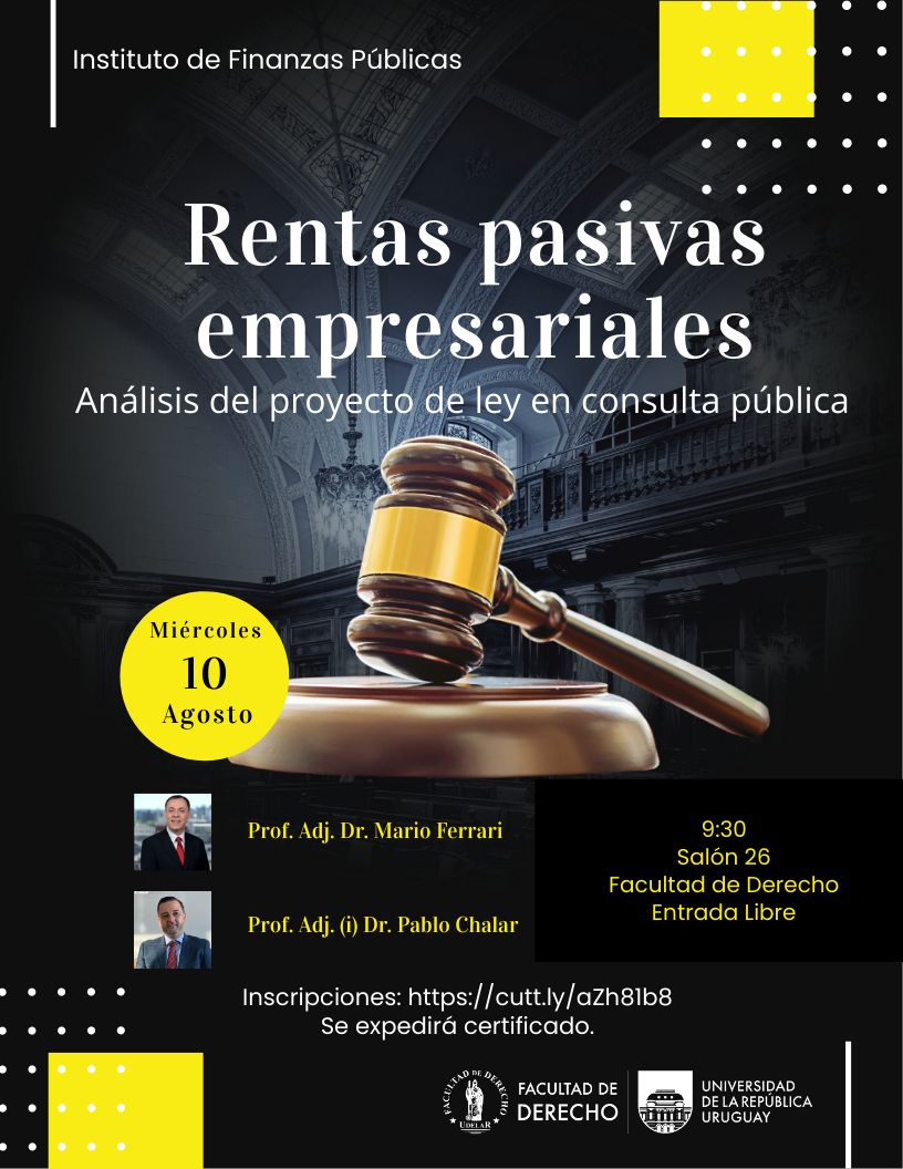 Instituto de Finanzas Públicas: “Rentas pasivas empresariales – Análisis del proyecto de ley de consulta pública”