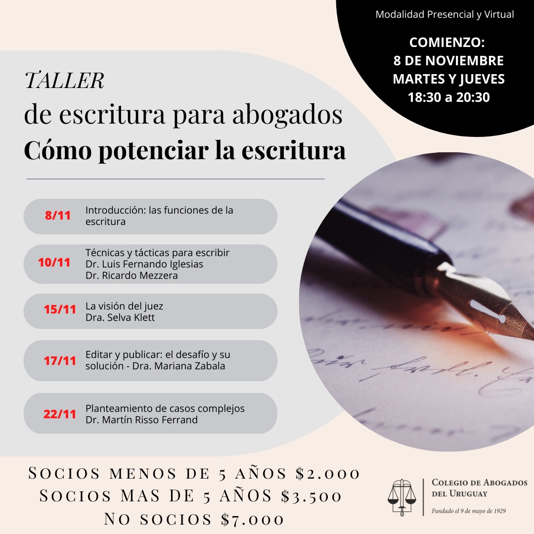 Taller de Escritura para Abogados – Postergado