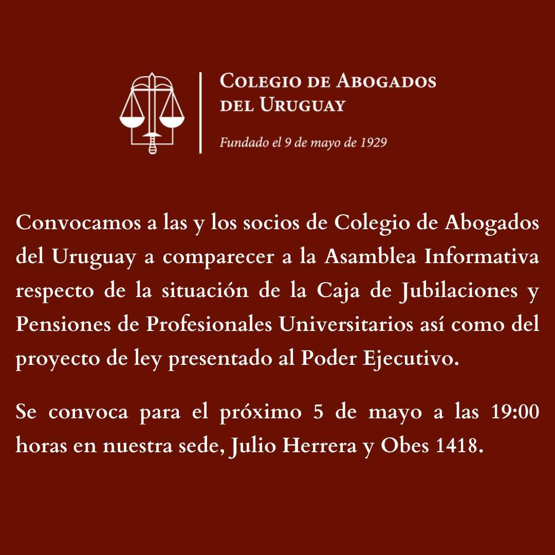 Asamblea informativa para socios el 5/5/2023