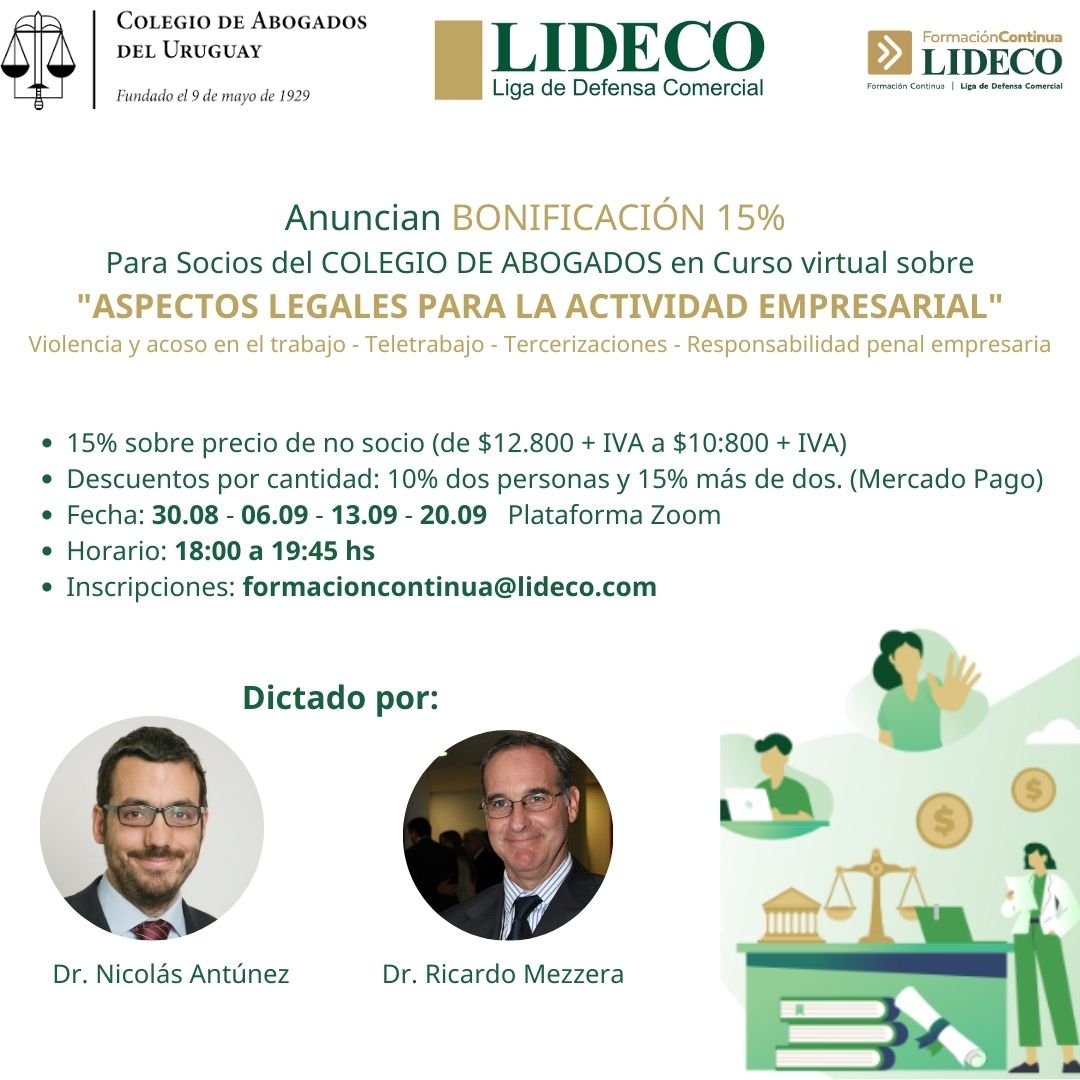 Formación Continua sobre ASPECTOS LEGALES PARA LA  ACTIVIDAD EMPRESARIAL