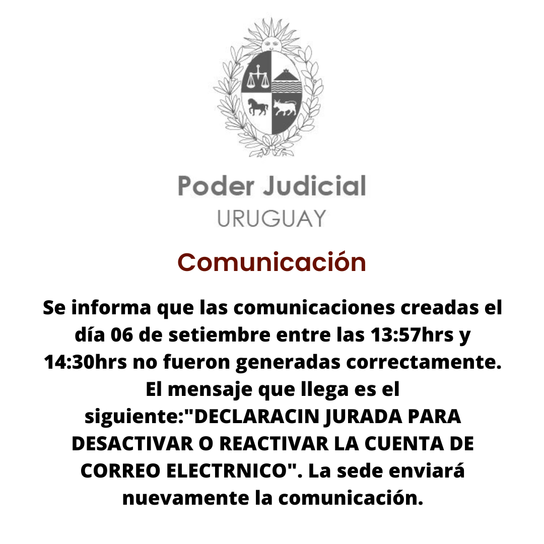 Comunicado Poder Judicial