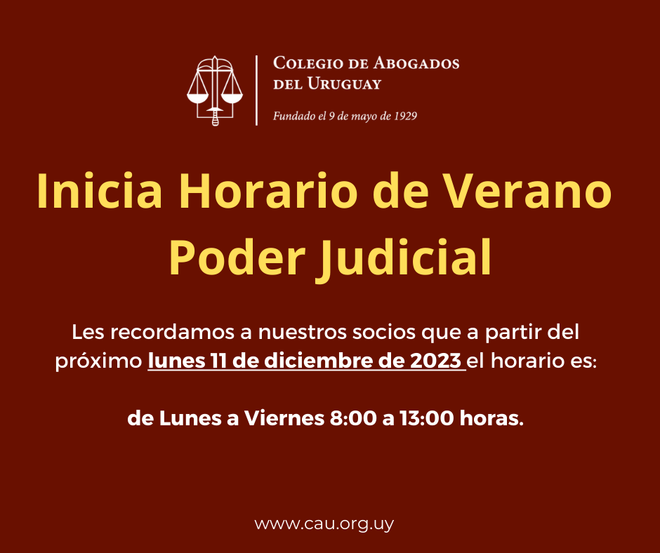 Inicia Horario de Verano Poder Judicial