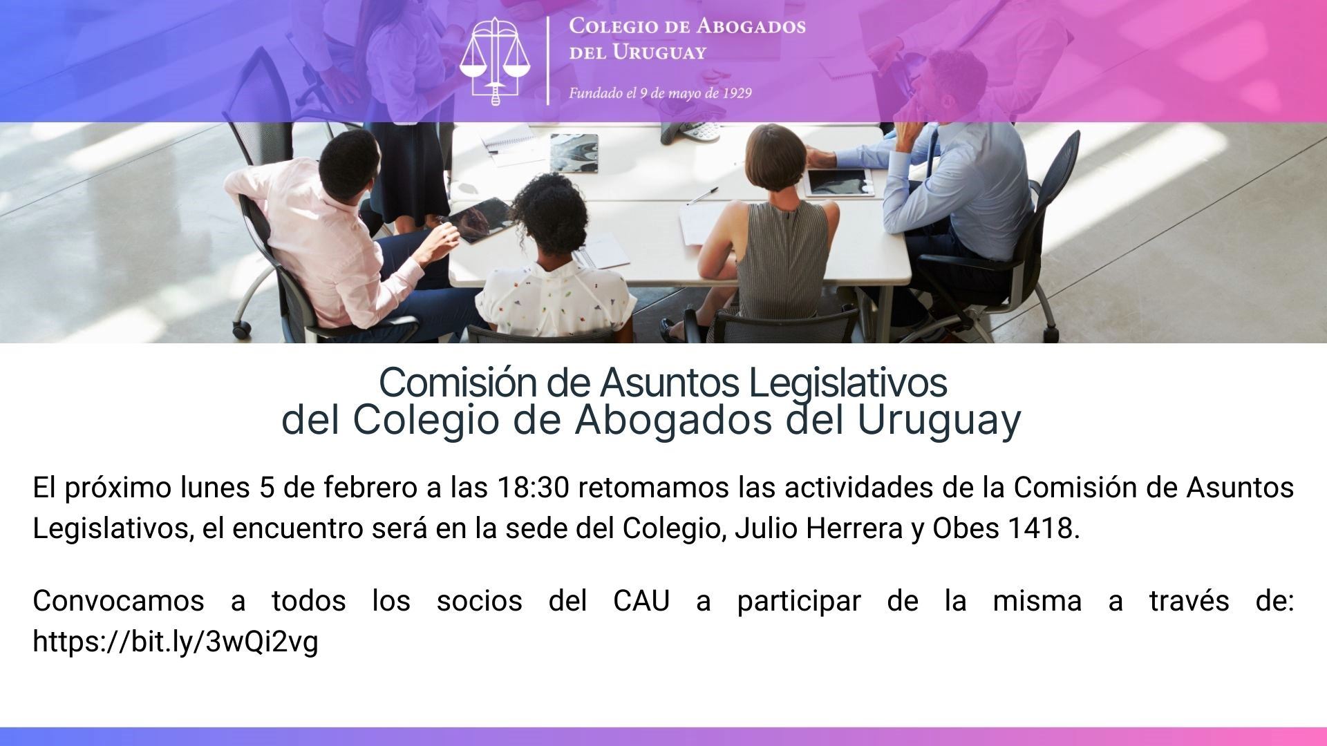 Comisión de Asuntos Legislativos del Colegio de Abogados del Uruguay.