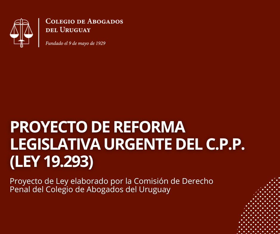 Proyecto de reforma legislativa urgente del C.P.P.(Ley 19.293)