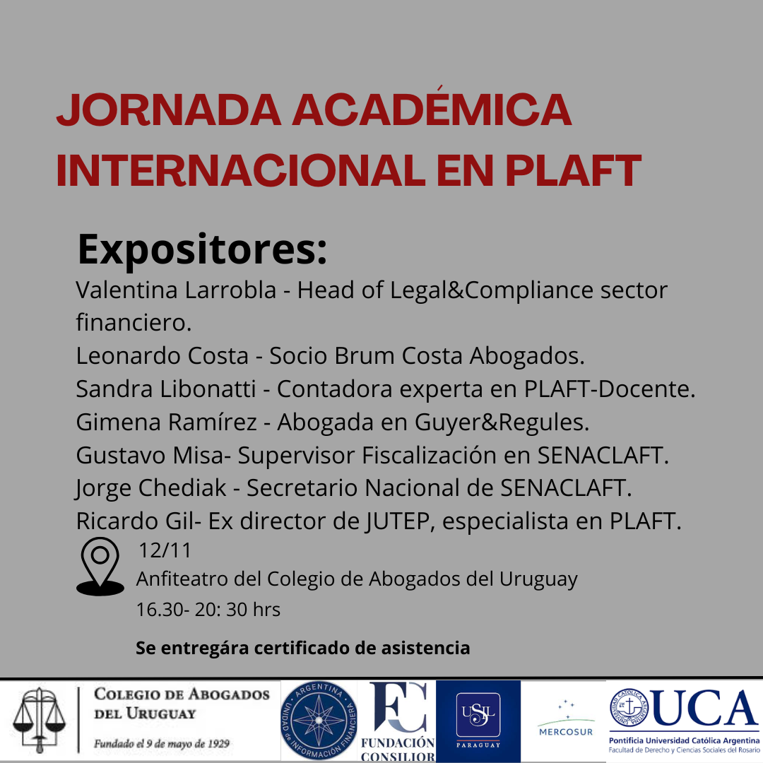 Jornada académica sobre Estándares Internacionales en Prevención de Lavado de Activos y Financiamiento del Terrorismo 