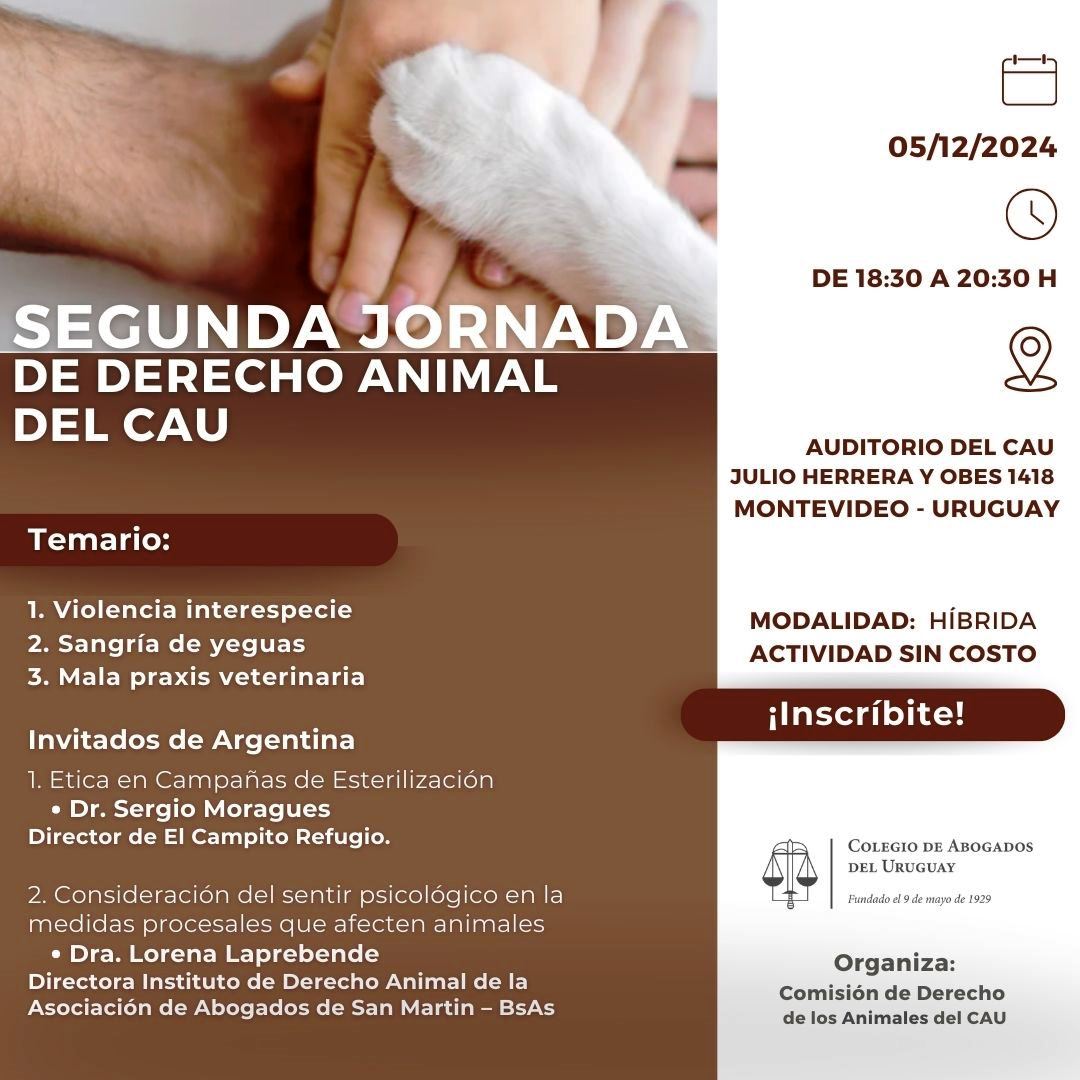 Segunda Jornada de Derecho Animal del CAU