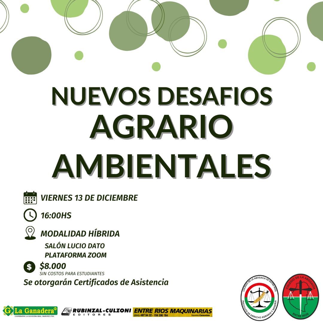 COLOQUIO: NUEVOS DESAFÍOS AGRARIO-AMBIENTALES