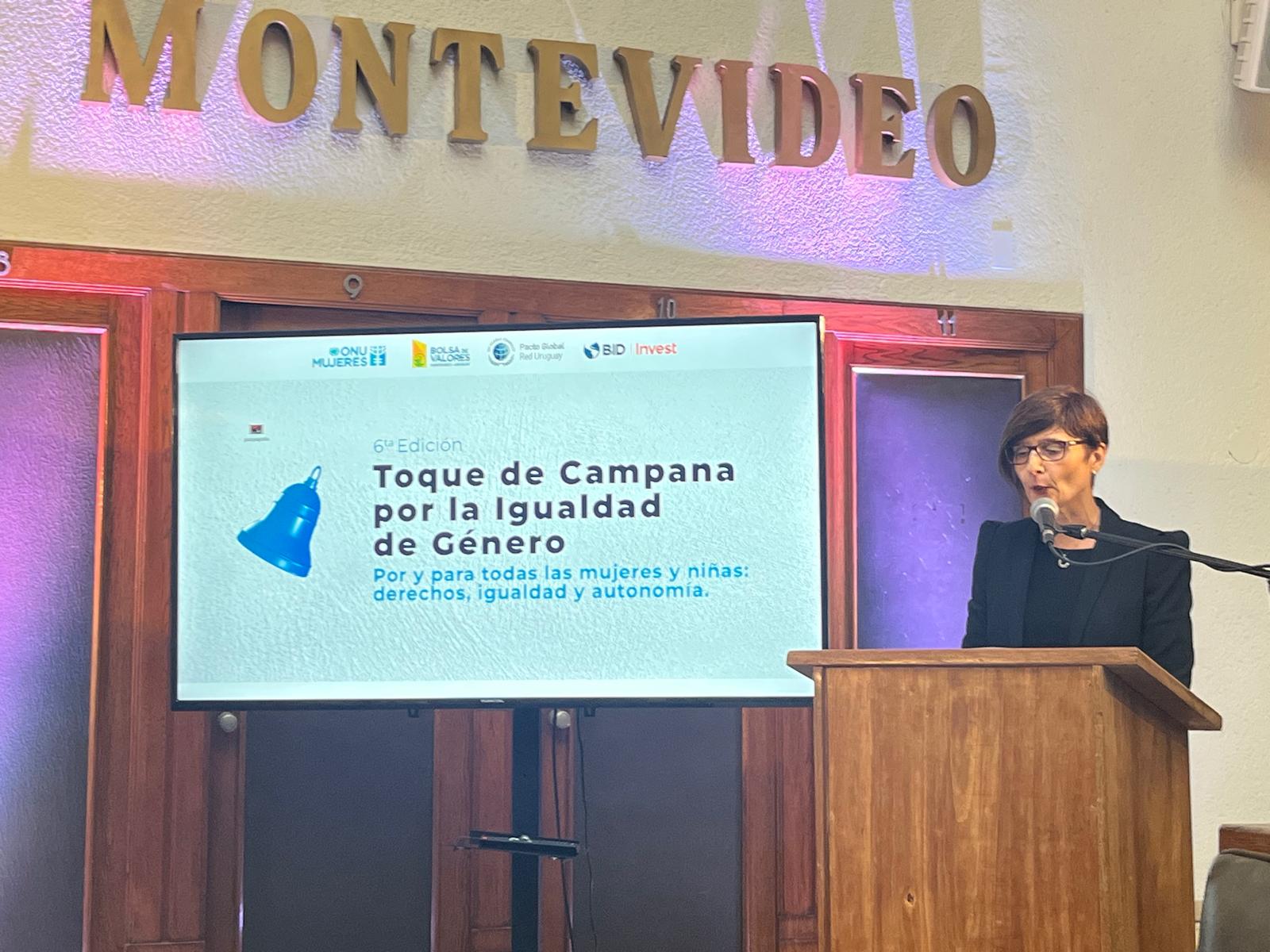 Toque de Campana por la igualdad de género en la Bolsa de Valores de Montevideo