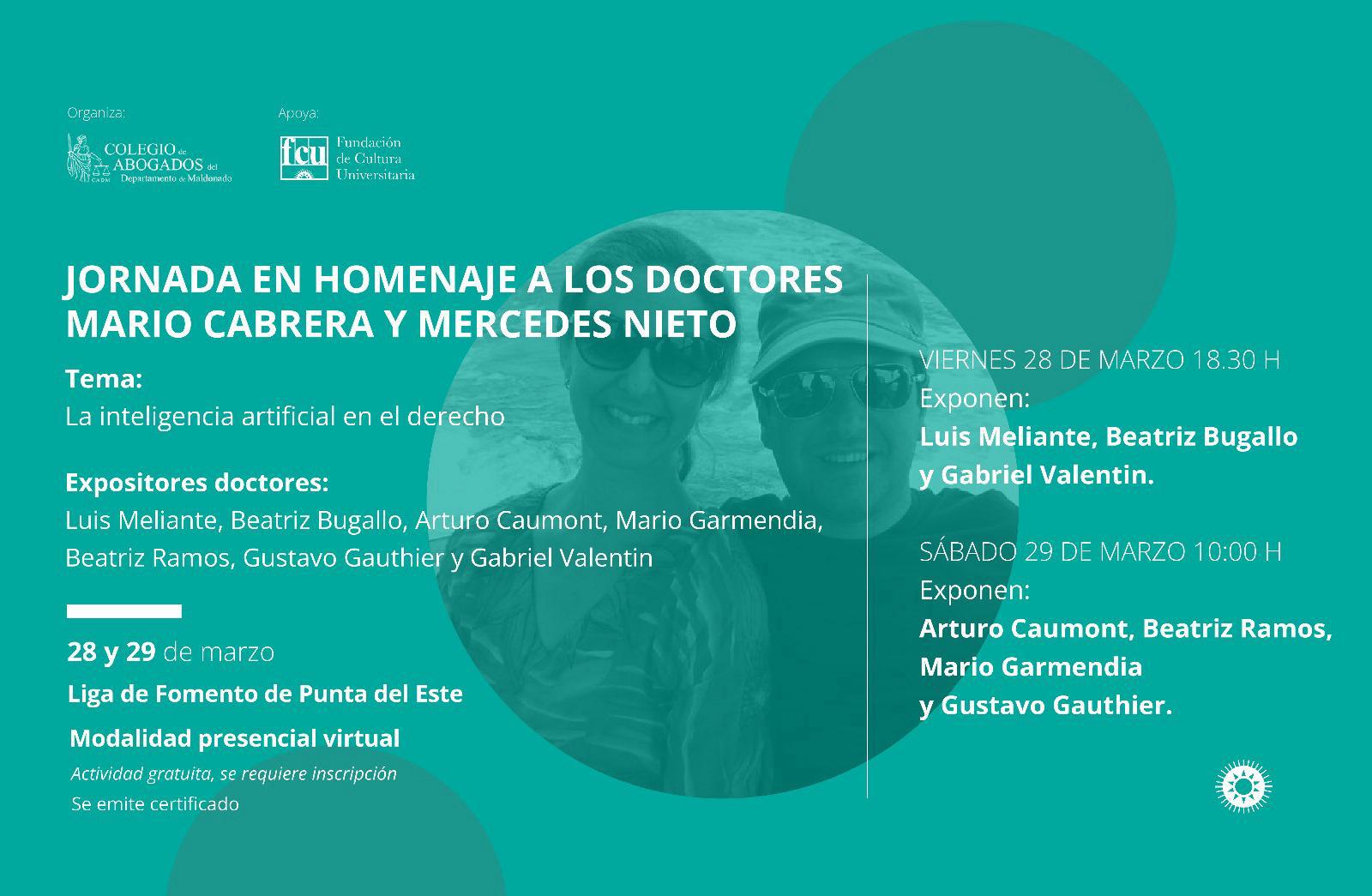 Jornada en homenaje a los Dres. Mario Cabrera y Mercedes Nieto