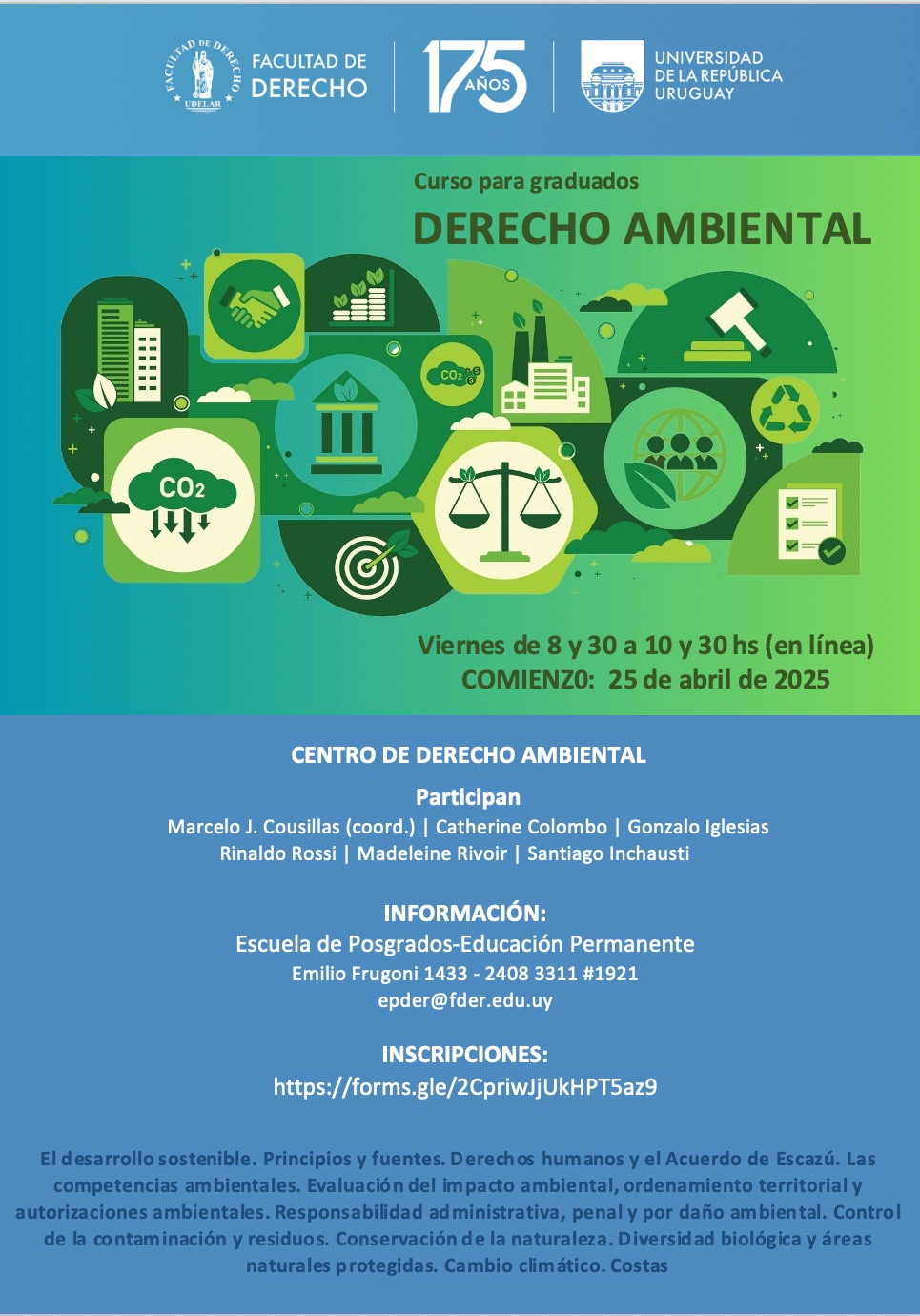 Curso para graduados Derecho Ambiental