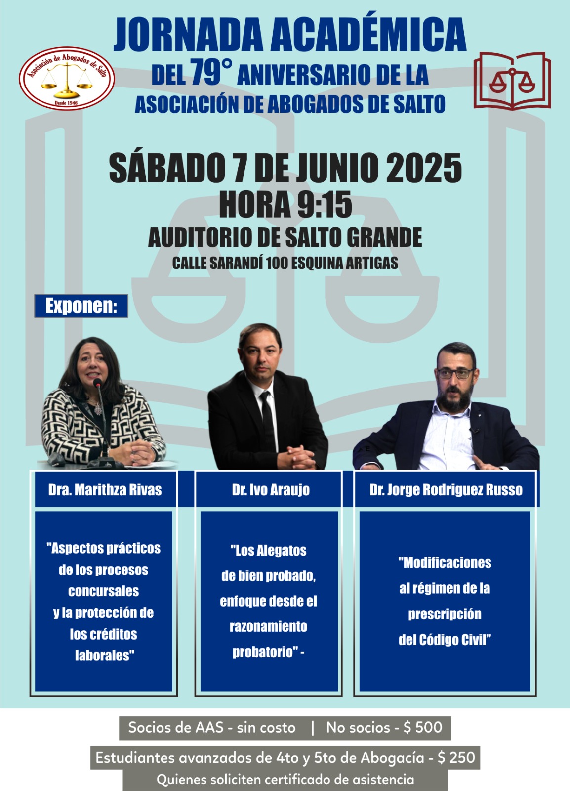 Jornada Académica del 79° Aniversario de la Asociación de Abogados de Salto