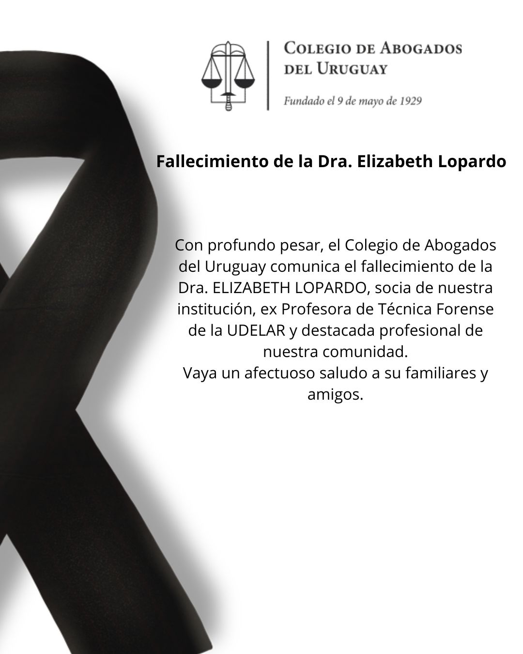 Fallecimiento de la Dra. Elizabeth Lopardo