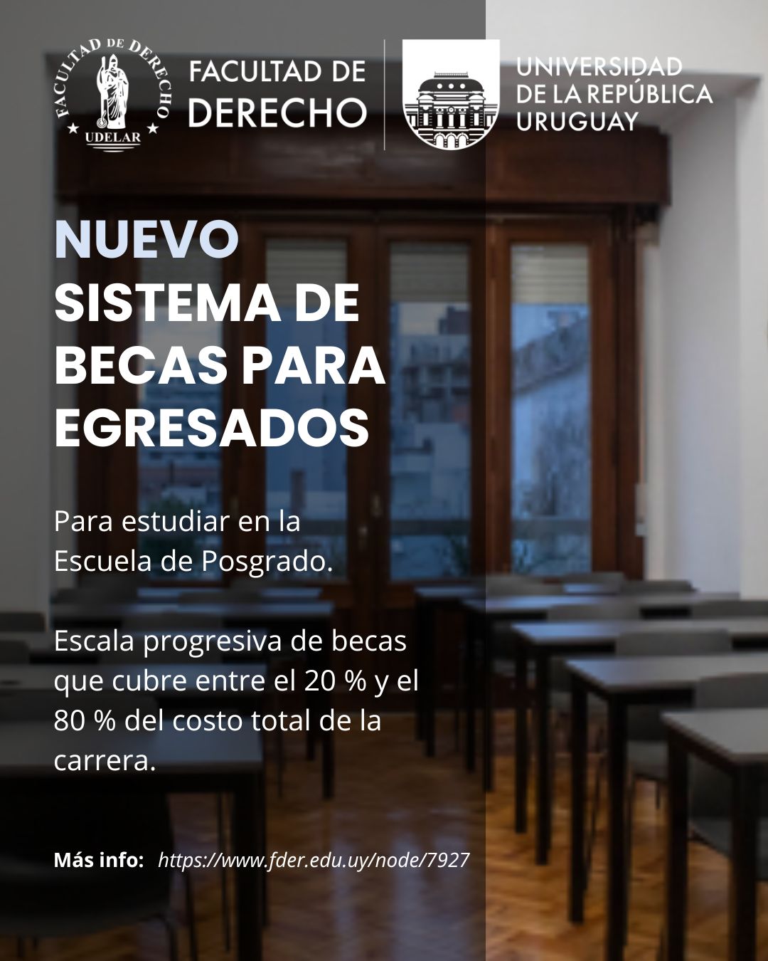 Nuevo sistema de becas de Facultad de Derecho para estudiar en la Escuela de Posgrado