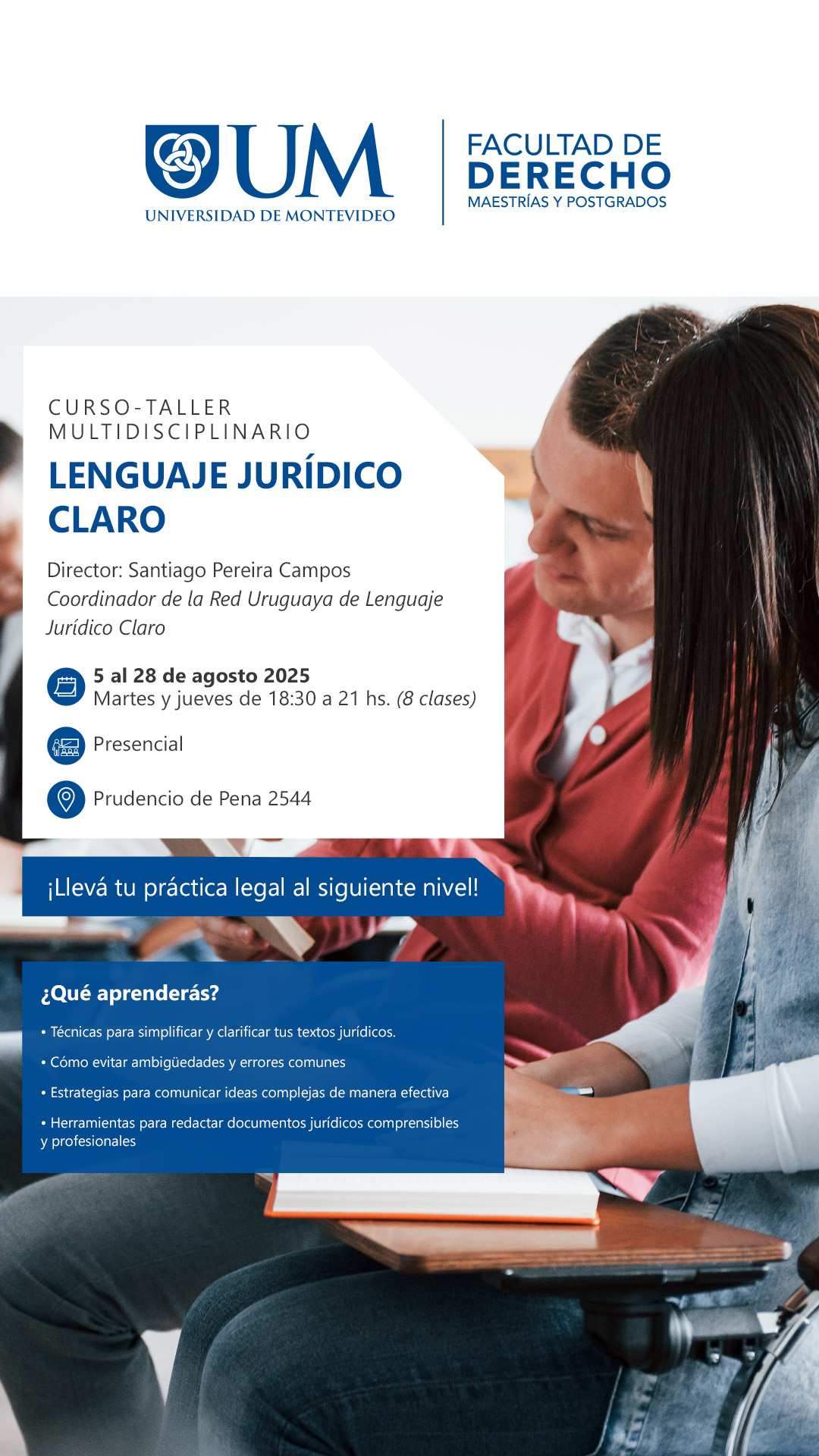 Curso-taller multidisciplinario Lenguaje Jurídico Claro – Dictado por la UM