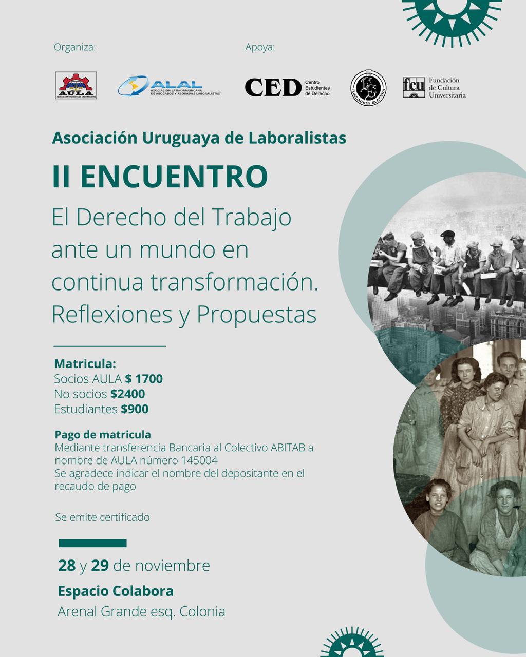 II Encuentro – El Derecho del Trabajo ante un mundo en continua transformación. Reflexiones y Propuestas