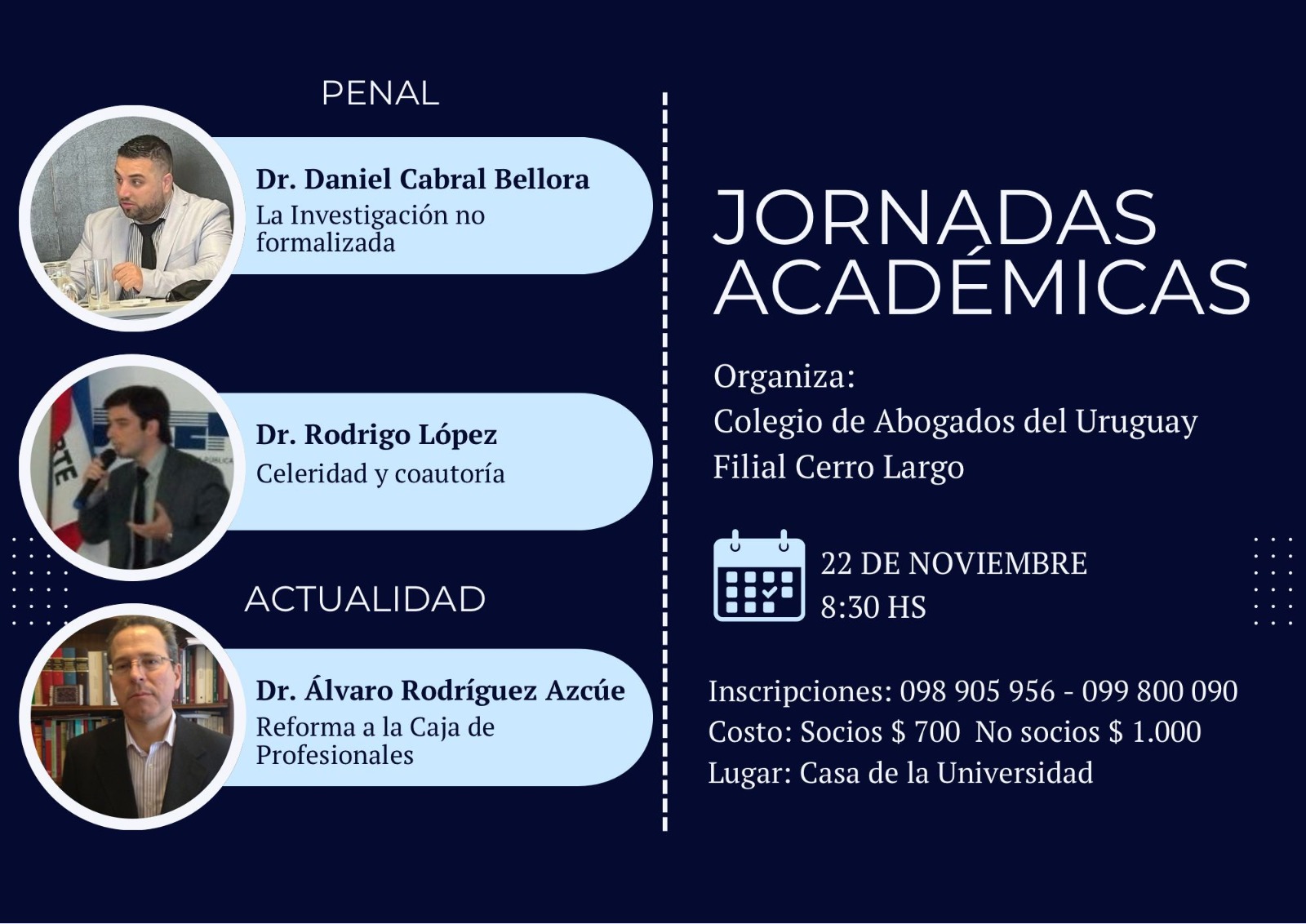 Jornadas Académicas – Colegio  de Abogados Filial Cerro Largo