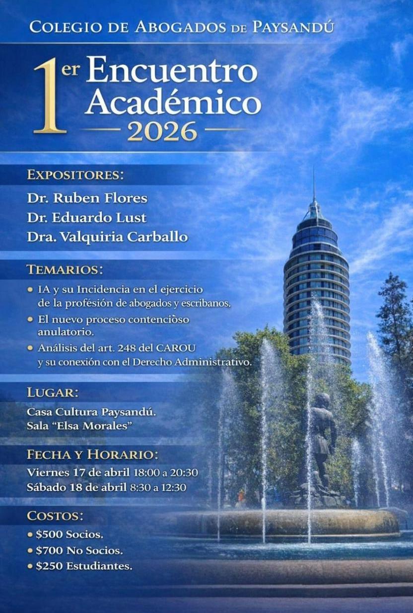 1er Encuentro Académico 2026 – Colegio de Abogados de Paysandú