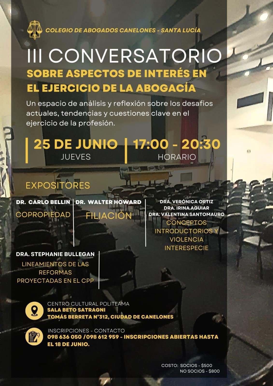 III CONVERSATORIO – Sobre aspectos de interés en el ejercicio de la Abogacía