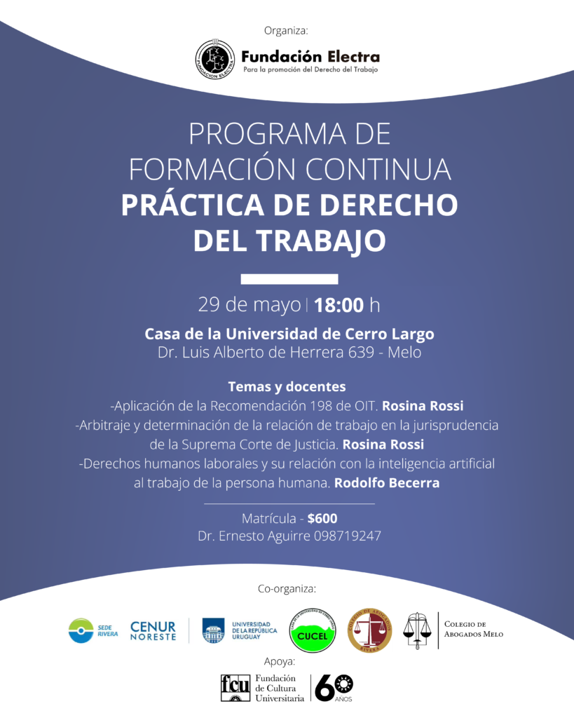 PROGRAMA DE FORMACIÓN CONTINUA – Práctica de Derecho del Trabajo, de Fundación Electra.