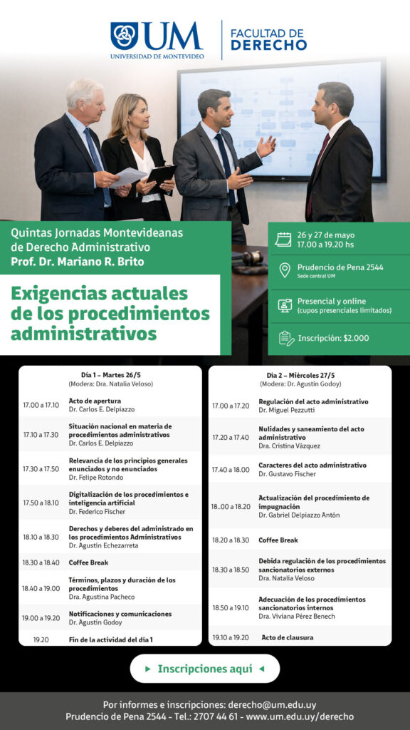 Quintas Jornadas Montevideanas de Derecho Administrativo – Universidad de Montevideo