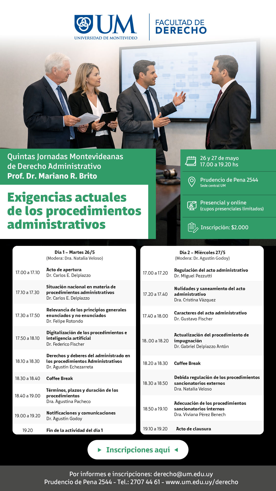 Quintas Jornadas Montevideanas de Derecho Administrativo – Universidad de Montevideo