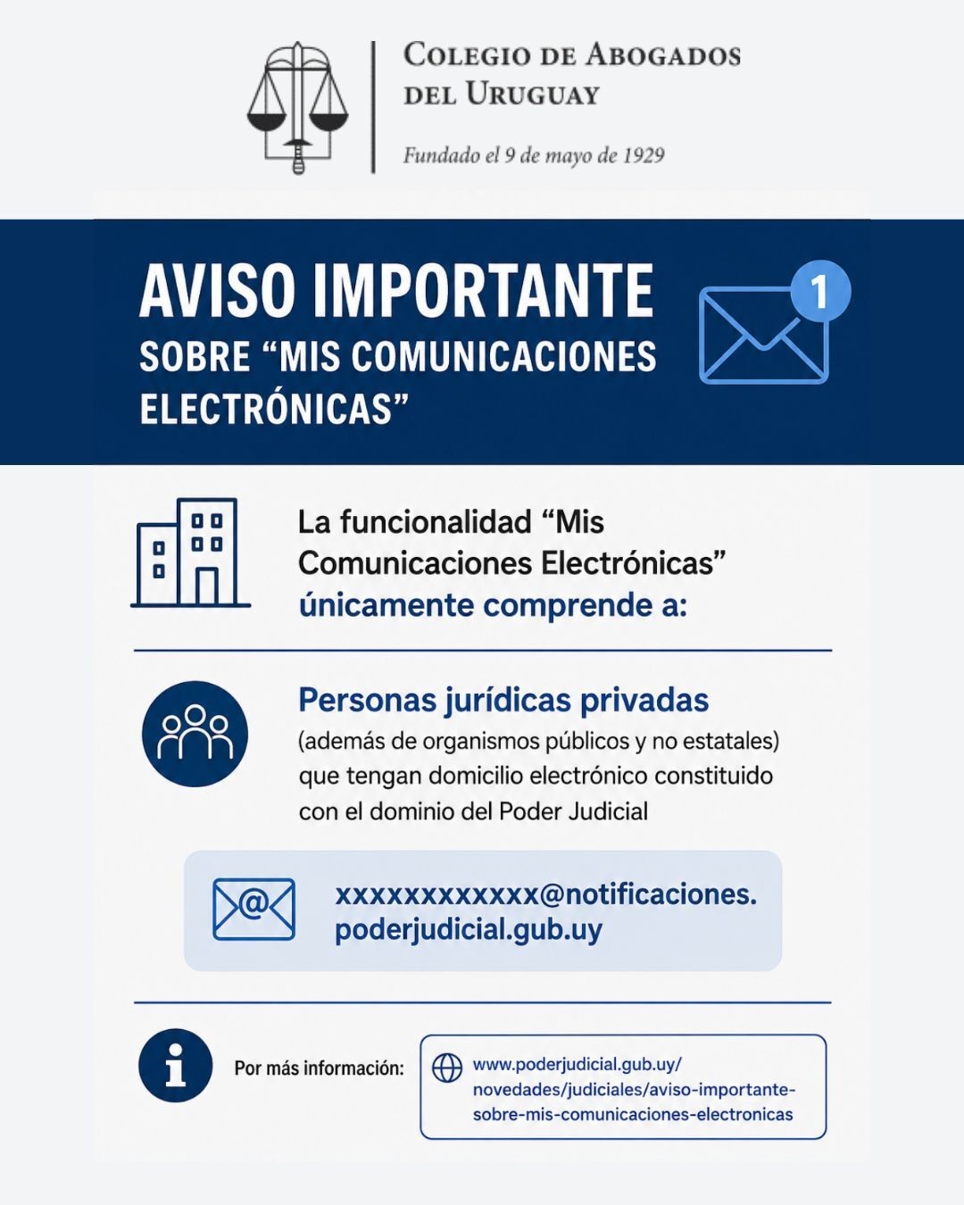 Aviso importante sobre “Mis comunicaciones electrónicas”