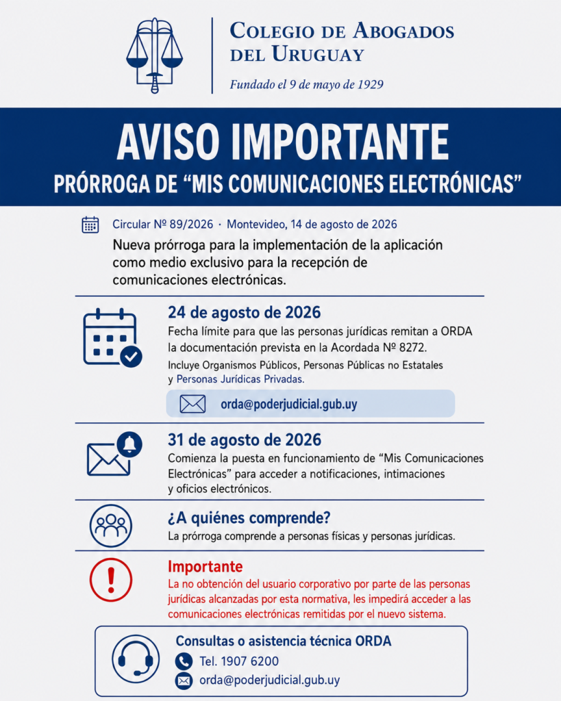 AVISO IMPORTANTE | Circular Nº 89/2026