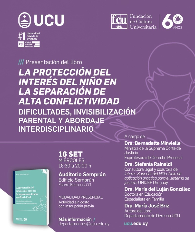Presentación del libro: “La protección del interés del niño en la separación de alta conflictividad”